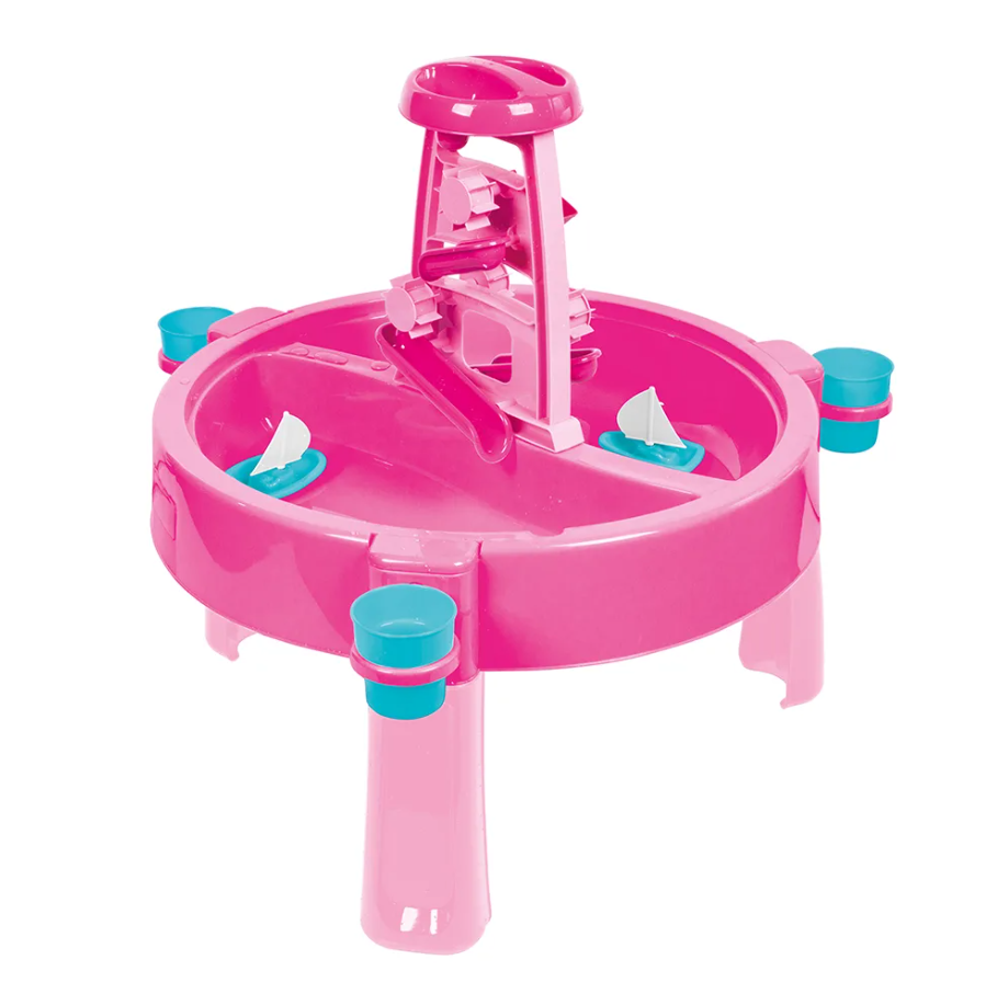 Dolu Playhouse with Fence, Water Slide & Activity Table - Pink