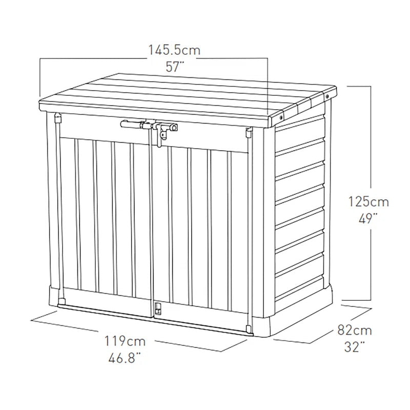 1200L Storage Shed - Beige / Brown