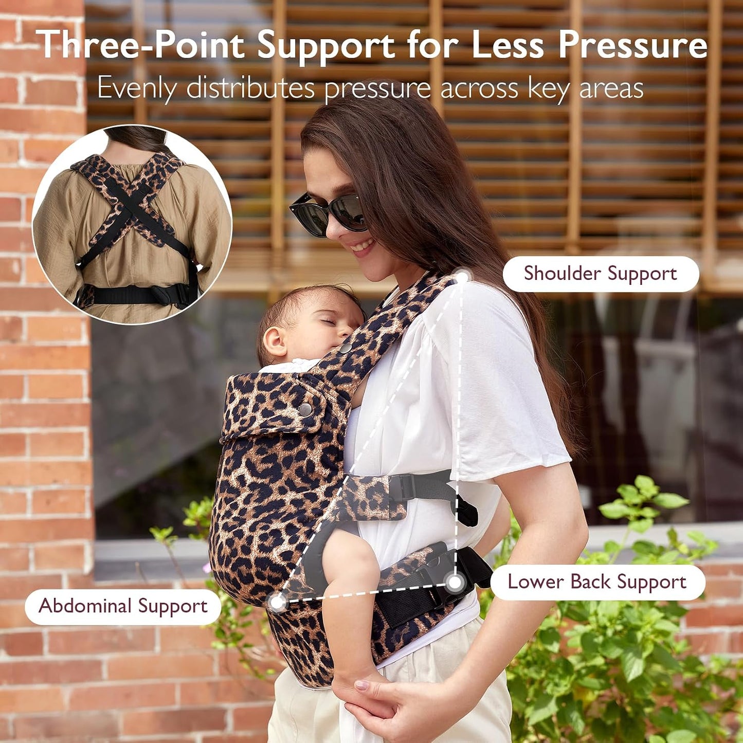 Momcozy Baby Carrier Cotton Leopard – Ergonomic & Comfortable
