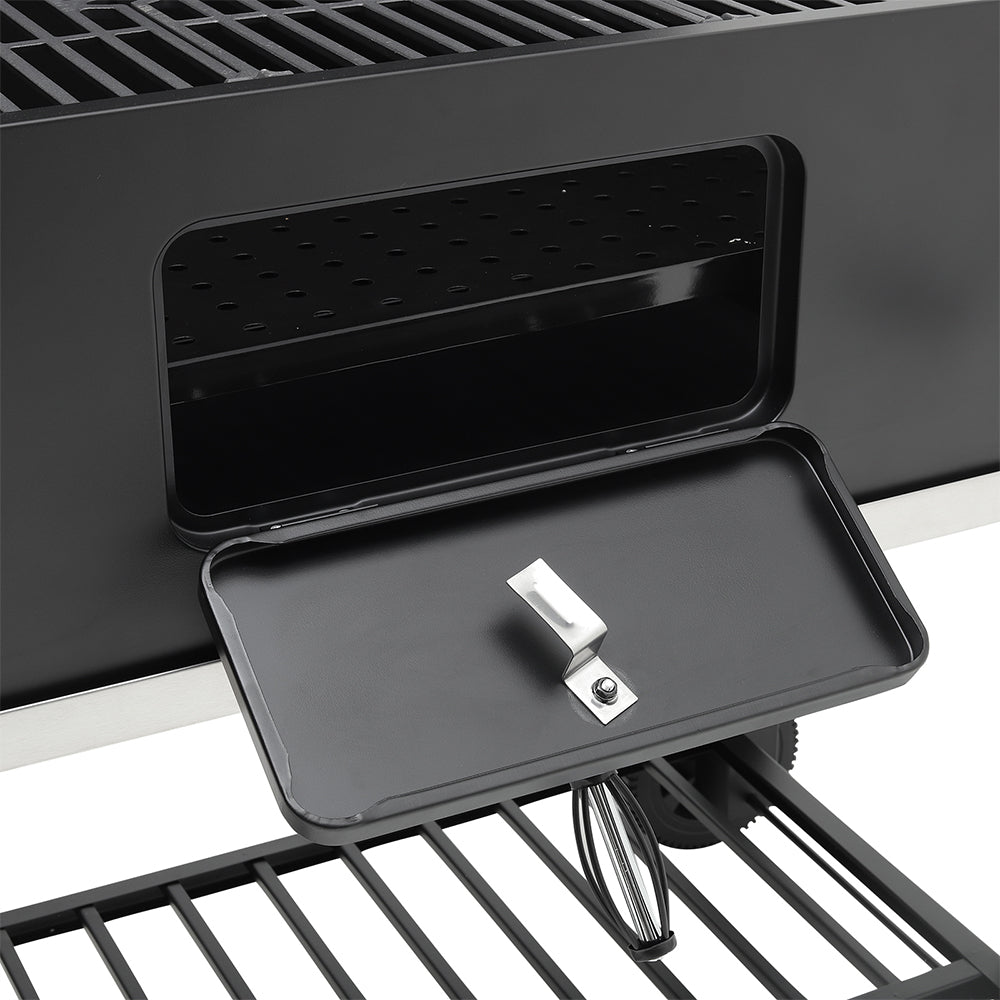 33x43 inch Barrel Charcoal Outdoor BBQ Grill with Side Shelves