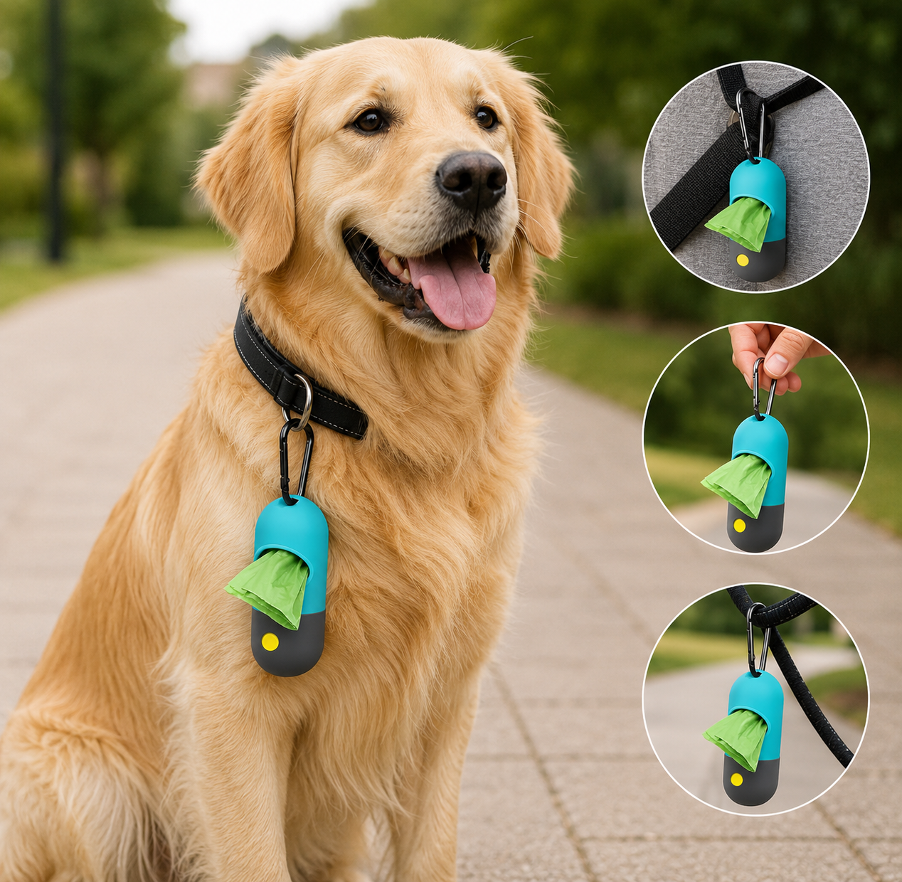 Tain Pet Supplies Dog Poop Bag Holder with Clip – Portable Waste Bag Dispenser