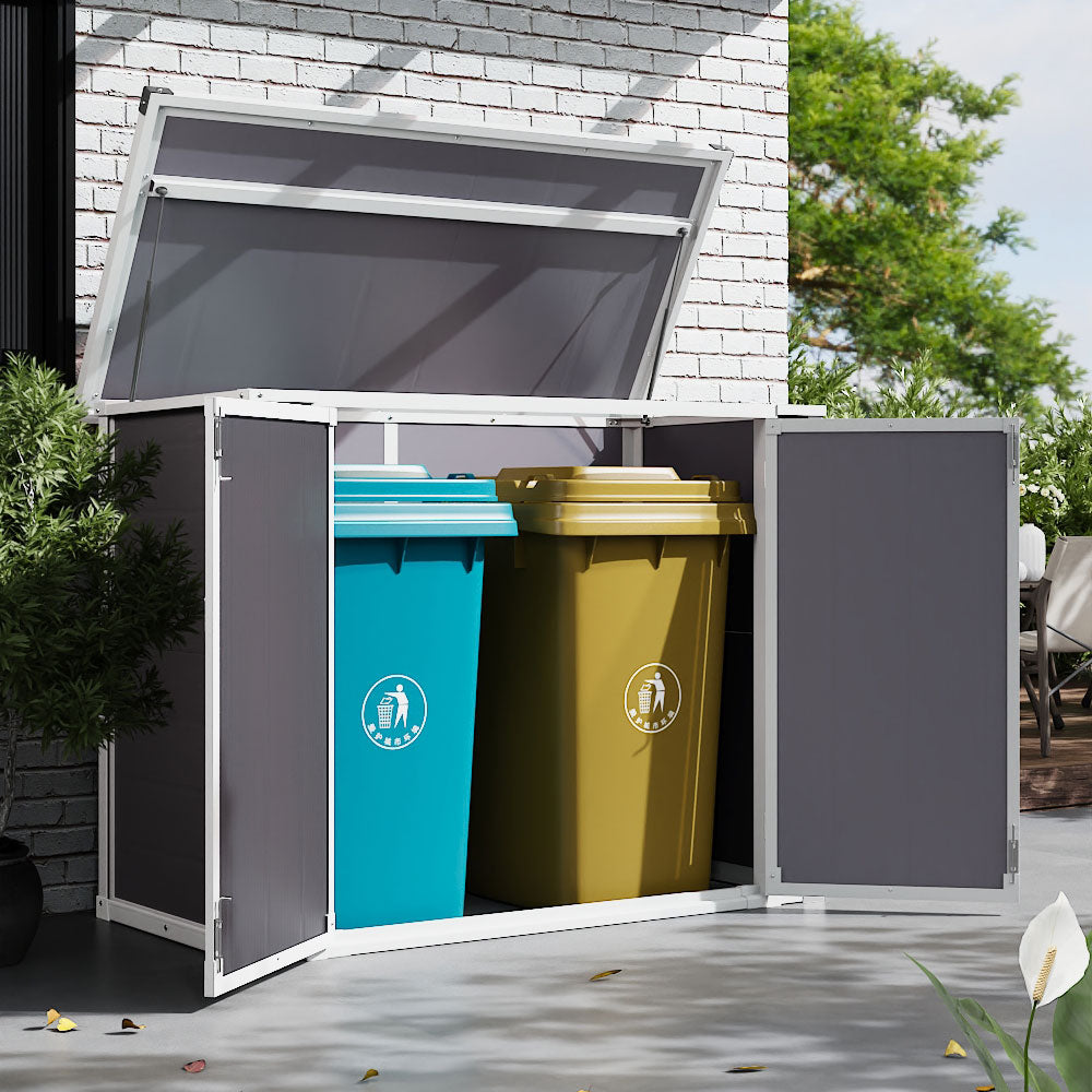 5x2ft Grey Aluminum Alloy Garden Tool Storage Shed