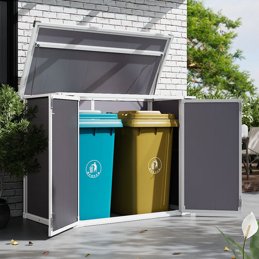 5x2ft Grey Aluminum Alloy Garden Tool Storage Shed