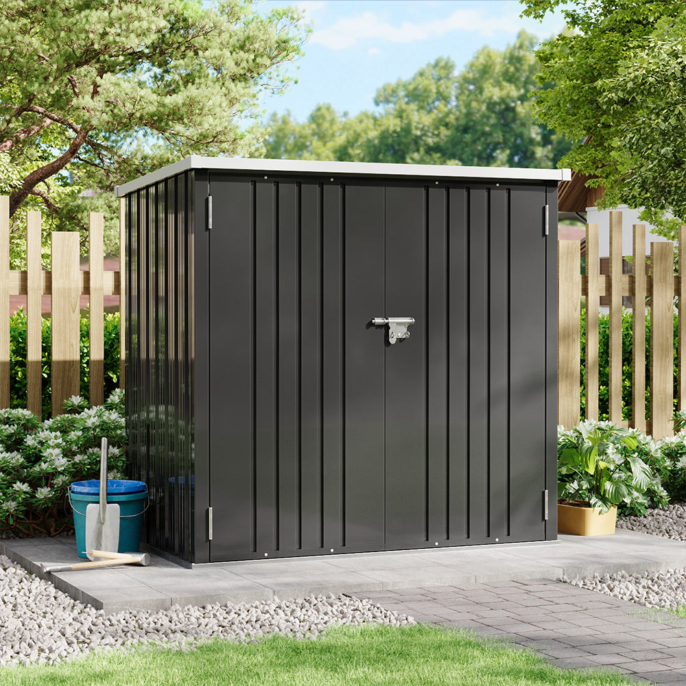 5x3ft Grey Outdoor Tool Storage Shed with Sloped Top