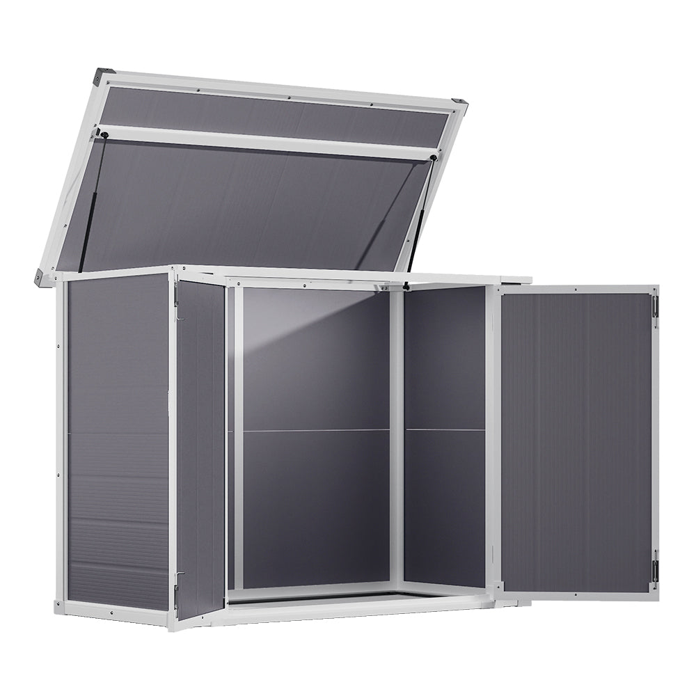 5x2ft Grey Aluminum Alloy Garden Tool Storage Shed